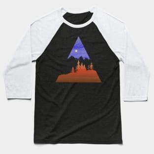 Dramatic mountain and forest scene - Starry Sky Baseball T-Shirt